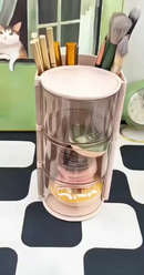 Organizador de Maquiagem Multiuso com Gavetas | Porta Pincéis e Cosméticos | Design Moderno