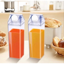 Garrafa Transparente Em Formato Caixa Leite Portátil Geladeira 500ml-1000ml