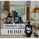 Kit com 3 Estátuas Decorativas Pensador em Gesso Cerâmico para Sala e Escritório