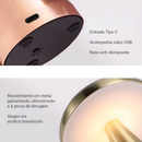 Luminária Abajur de Mesa Cogumelo Portátil Metálico LED, Sem Fio, Quarto Restaurante, Recarregável USB, Touch com Dimmer