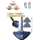 Mop Esfregão Triangular 360° com Cabo Ajustável e 2 Refis de Microfibra