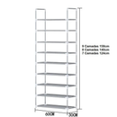 Sapateira Vertical Luxuosa Aço Inoxidável 9 Prateleiras Capacidade para 27 Pares de Sapatos Residencial