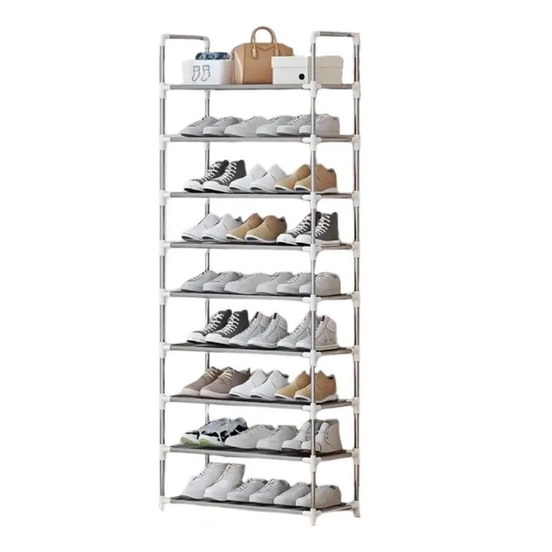 Sapateira Vertical Luxuosa Aço Inoxidável 9 Prateleiras Capacidade para 27 Pares de Sapatos Residencial
