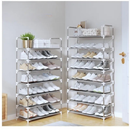 Sapateira Vertical Luxuosa Aço Inoxidável 9 Prateleiras Capacidade para 27 Pares de Sapatos Residencial