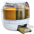 Dispenser Giratório 6 Divisórias para Grãos com Organização Inteligente para Cozinha