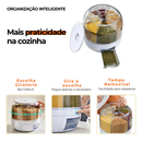 Organizador Dispenser Giratório Para Cereais Grãos Alimentos Com 6 Divisórias - WING