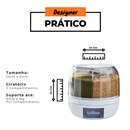 Organizador Dispenser Giratório Para Cereais Grãos Alimentos Com 6 Divisórias - WING