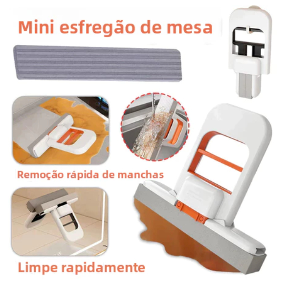 Mop de Mesa Dobrável Multifuncional Mãos Livres Limpeza Bancada Algodão Absorvente