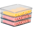 Porta Frios Hermético Presunto Queijo Salame Kit Acrílico Resistente Triplo Pote Mantimentos