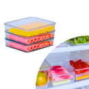 Porta Frios Hermético Presunto Queijo Salame Kit Acrílico Resistente Triplo Pote Mantimentos