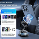 Suporte Celular Carro Magnético Metal Ventosa a Vácuo 360° Forte Anti-Queda iPhone