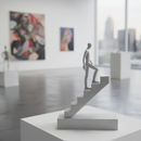 Escultura Caminho Ao Topo Sucesso Estátua Decorativa Motivacional Sucesso Escritório Mesa Luxo 13cm