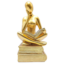 Estátua Figura Pensador Estudando Enfeite Decorativo Casa Estatueta Reflexão Mesa Escritório Decoração Luxo