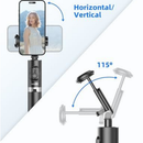 Tripé de bastão de selfie para celular de 1,7 m, controle remoto integrado, portátil