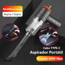 Mini Aspirador de Pó Portátil Automotivo Casa Sem Fio 3 em 1 Recarregável Potente 6000Pa