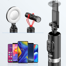 Tripé de bastão de selfie para celular de 1,7 m, controle remoto integrado, portátil