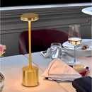 Luminária de Mesa Abajur Cabeceira Escrivaninha LED 3 em 1 Recarregável Tipo C Preto Cromado Dourado