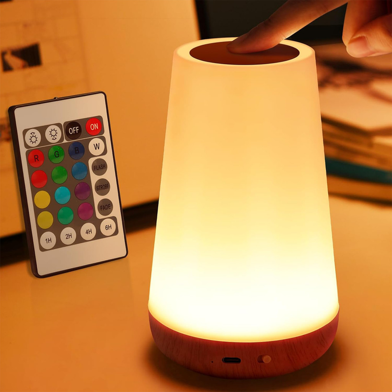Luminária De Luz Noturna Controle De Toque Recarregáveis 13 Cores LED