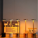Luminária de Mesa Abajur Cabeceira Escrivaninha LED 3 em 1 Recarregável Tipo C Preto Cromado Dourado