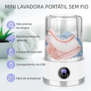 Mini Máquina de Lavar 1000ml Compacta Recarregável para Peças Íntimas Roupas Leves Meias e Bebê Portátil