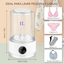 Mini Máquina de Lavar 1000ml Compacta Recarregável para Peças Íntimas Roupas Leves Meias e Bebê Portátil